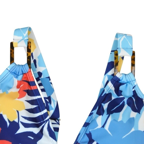 Apt. 9 Tropical Floral Print V Neck One Piece Swimsuit Size Small NWT - Picture 2 of 8